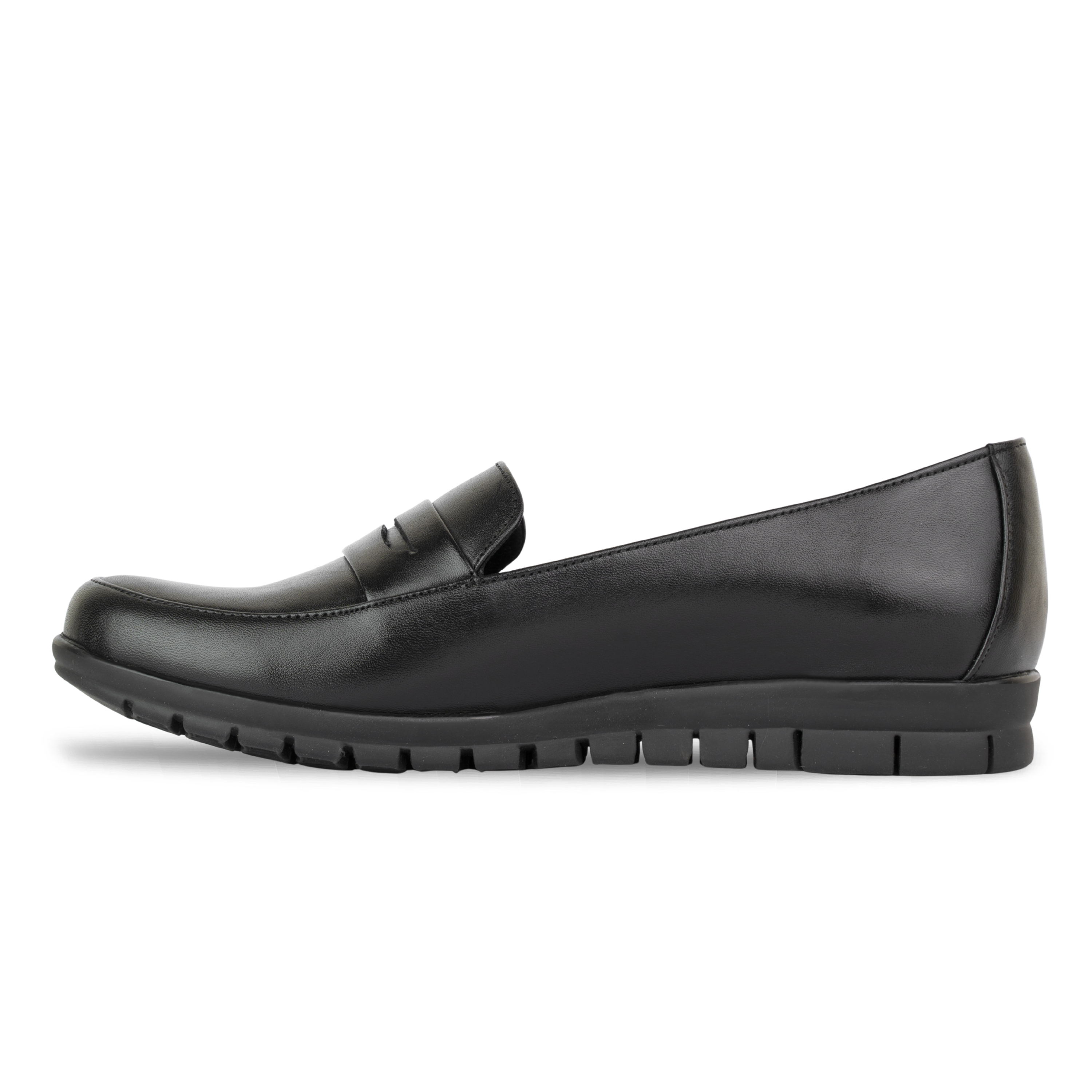 Virello Noir – Mocassins Confort Flex Femme en Cuir Véritable