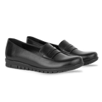 Virello Noir – Mocassins Confort Flex Femme en Cuir Véritable
