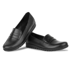 Virello Noir – Mocassins Confort Flex Femme en Cuir Véritable
