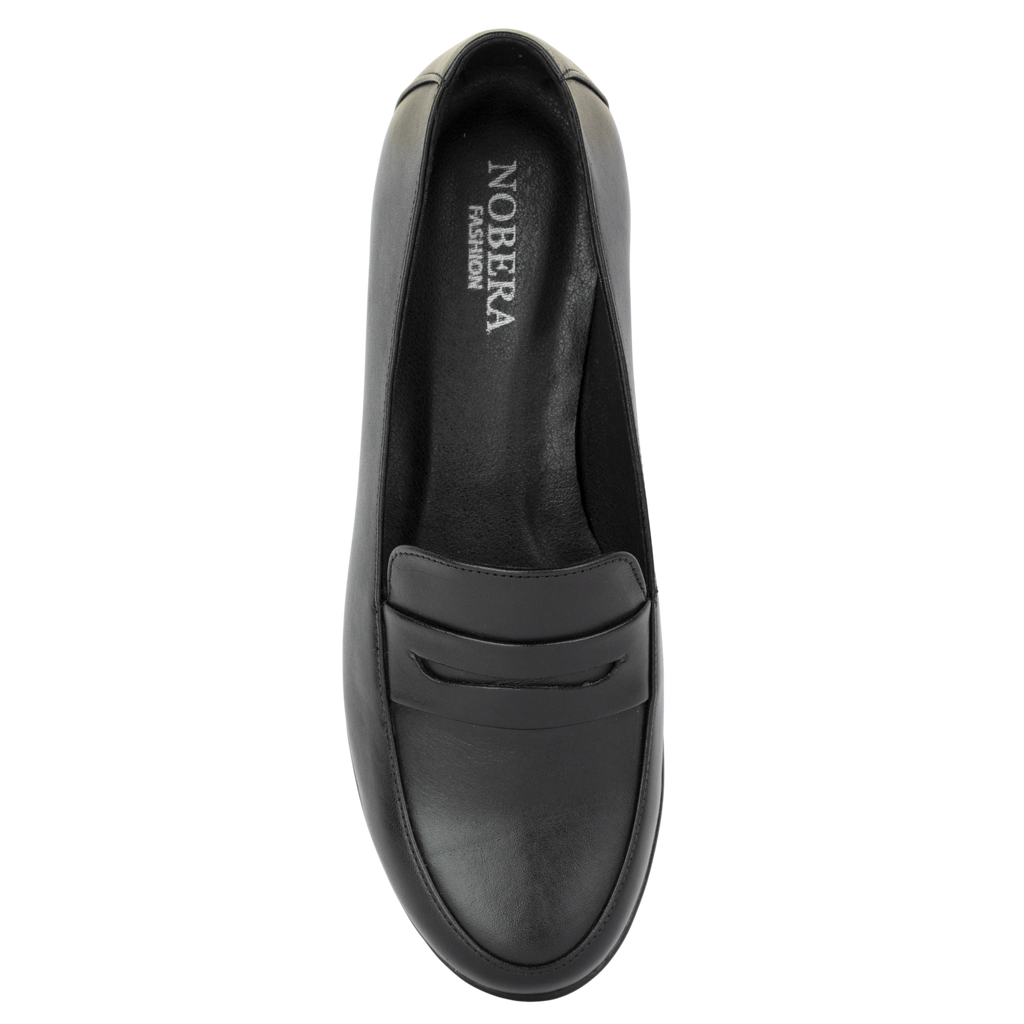 Virello Noir – Mocassins Confort Flex Femme en Cuir Véritable