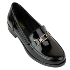 Luna Noir Vernis - Mocassins classiques Femme en Cuir Véritable