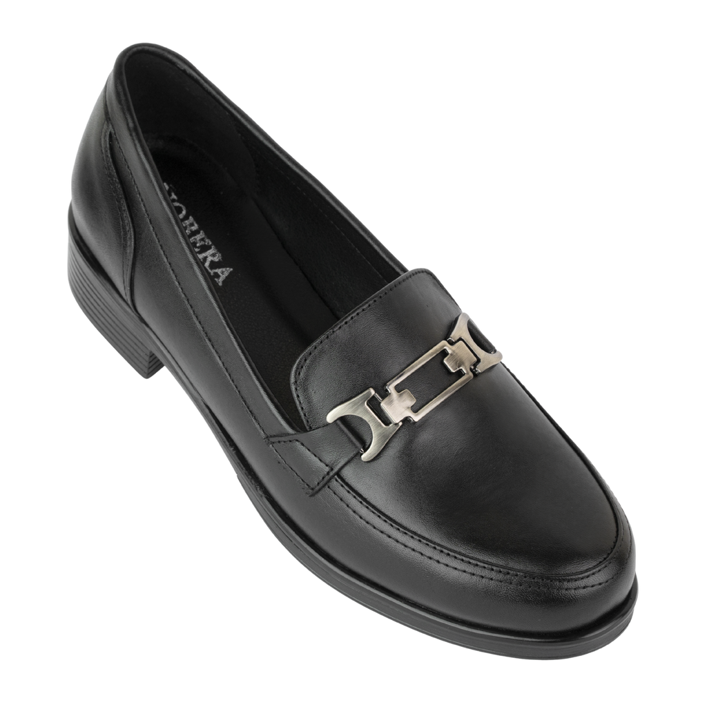 Luna Noir - Mocassins classiques Femme en Cuir Véritable