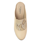 Edge Beige – Sabots Compensés Femme en Cuir