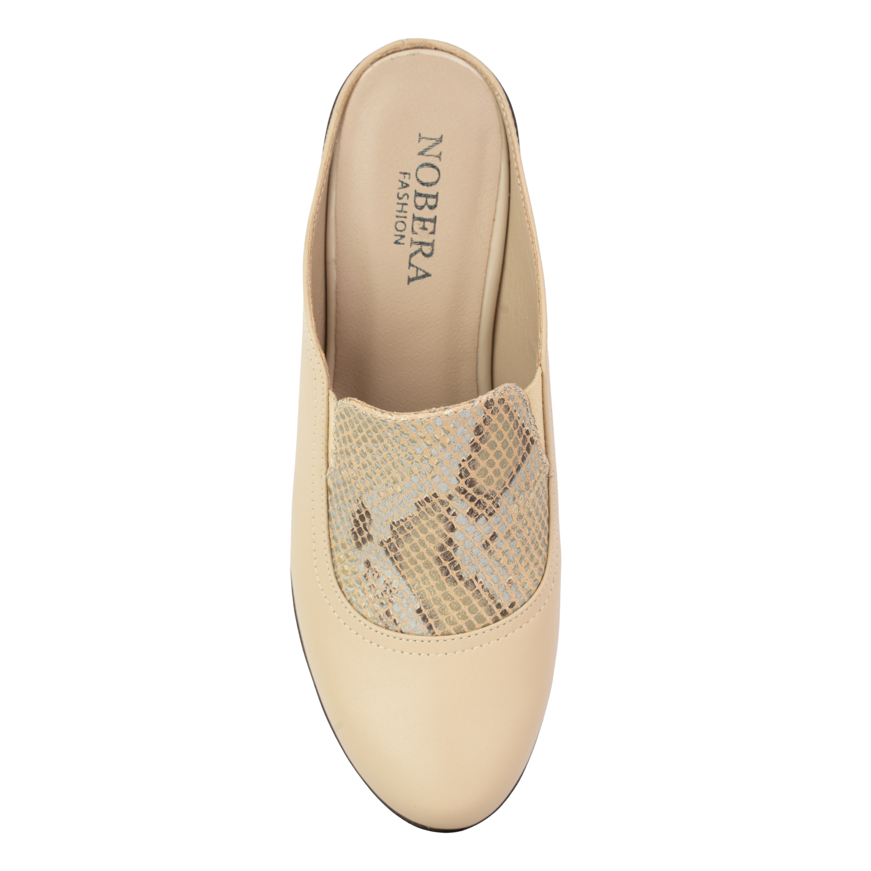 Edge Beige – Sabots Compensés Femme en Cuir