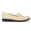 Virello Beige – Mocassins Confort Flex Femme en Cuir Véritable