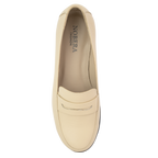 Virello Beige – Mocassins Confort Flex Femme en Cuir Véritable