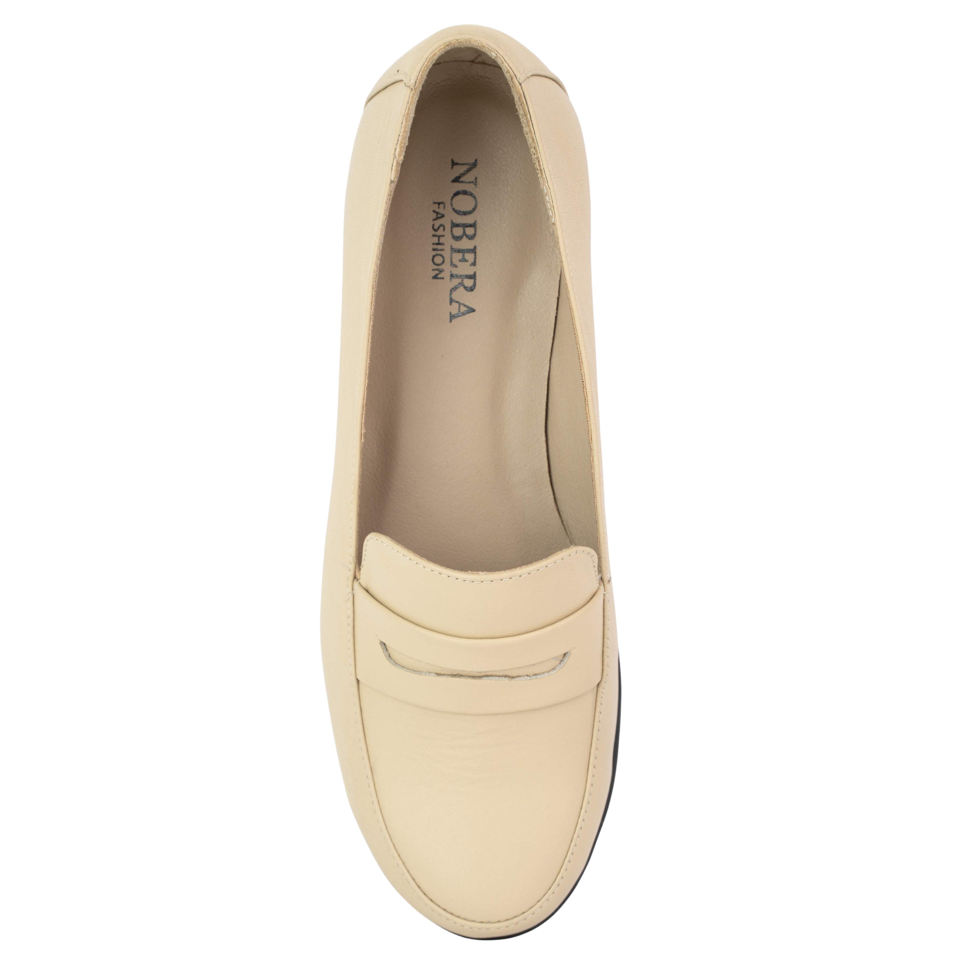 Virello Beige – Mocassins Confort Flex Femme en Cuir Véritable