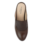 Edge Marron – Sabots Compensés Femme en Cuir