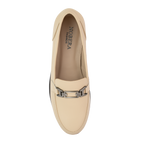 Luna Beige - Mocassins classiques Femme en Cuir Véritable