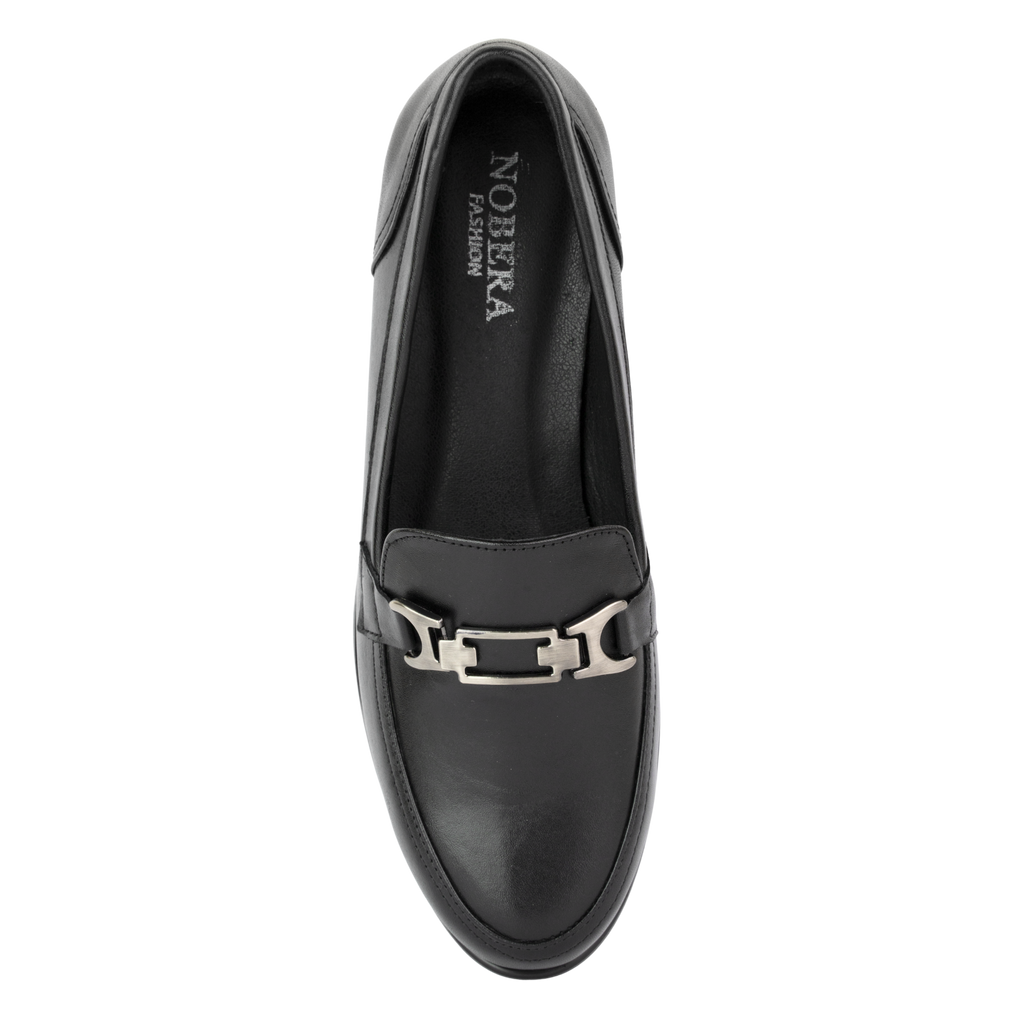 Luna Noir - Mocassins classiques Femme en Cuir Véritable