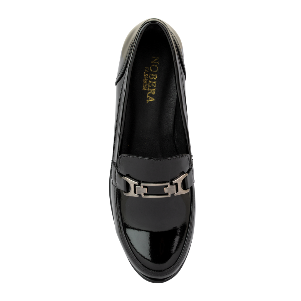 Luna Noir Vernis - Mocassins classiques Femme en Cuir Véritable