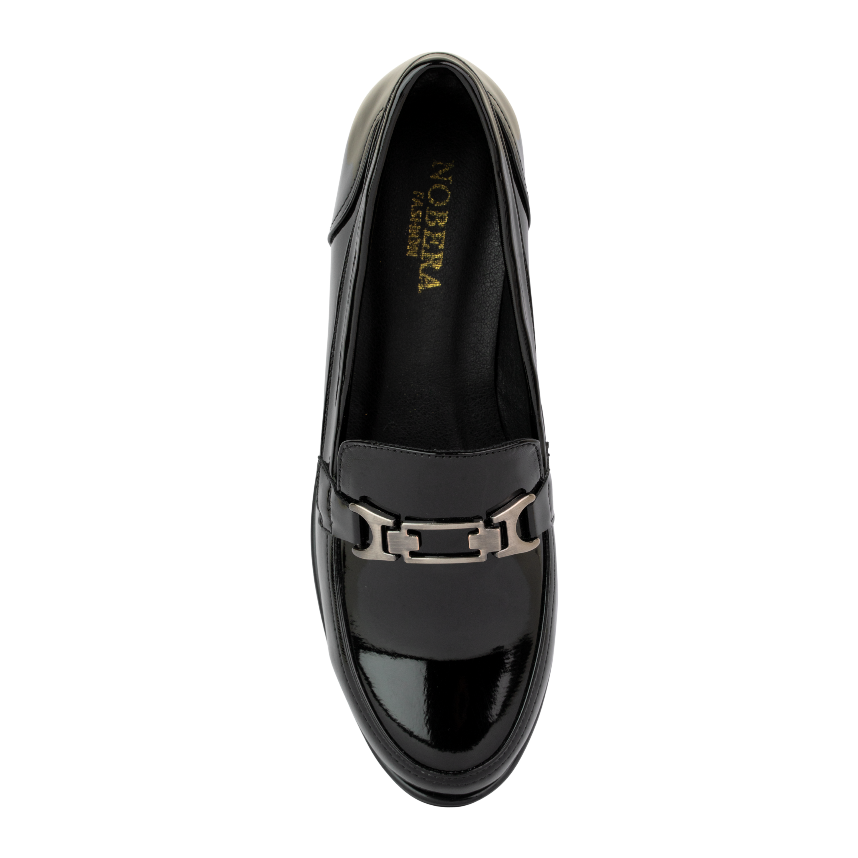 Luna Noir Vernis - Mocassins classiques Femme en Cuir Véritable
