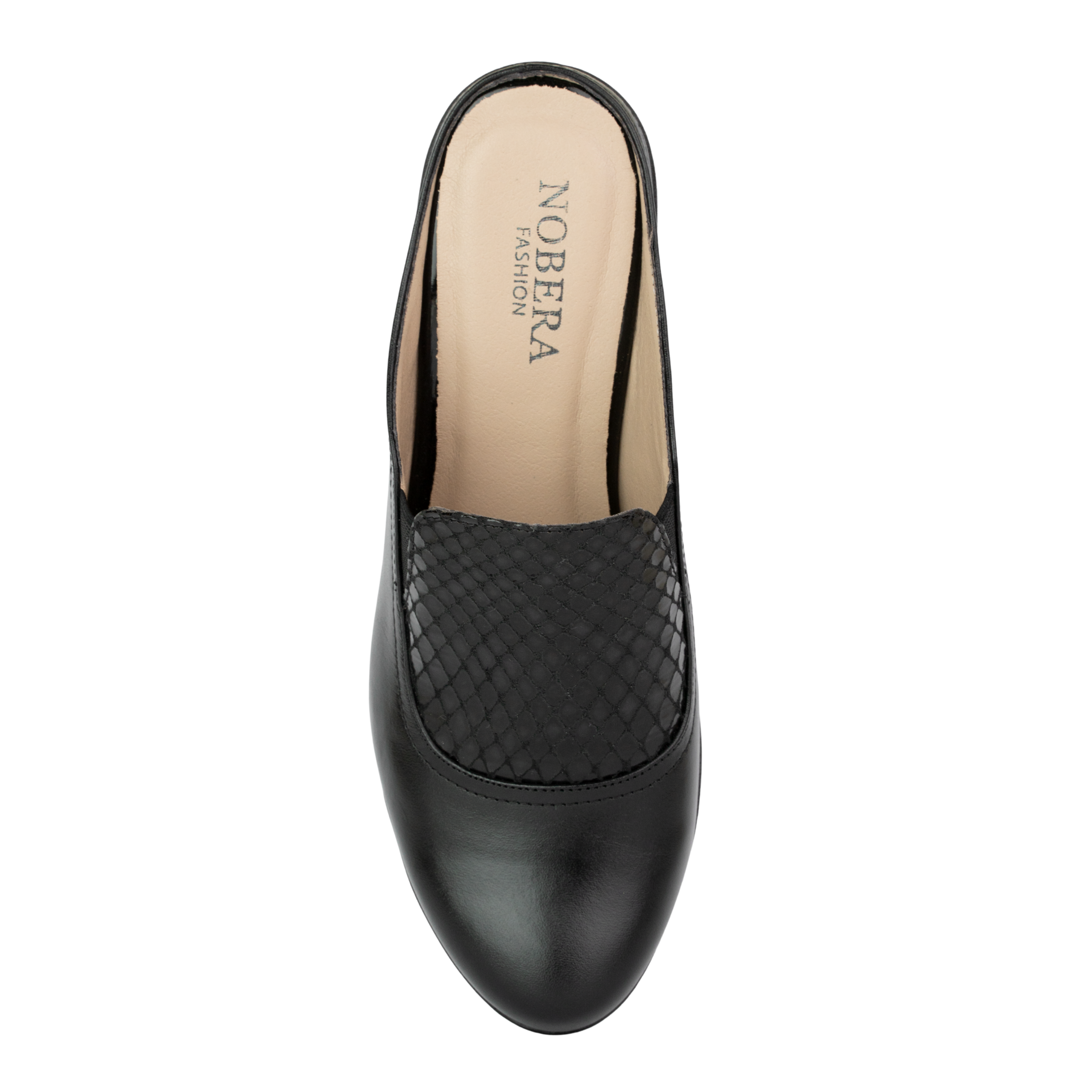 Edge Noir – Sabots Compensés Femme en Cuir