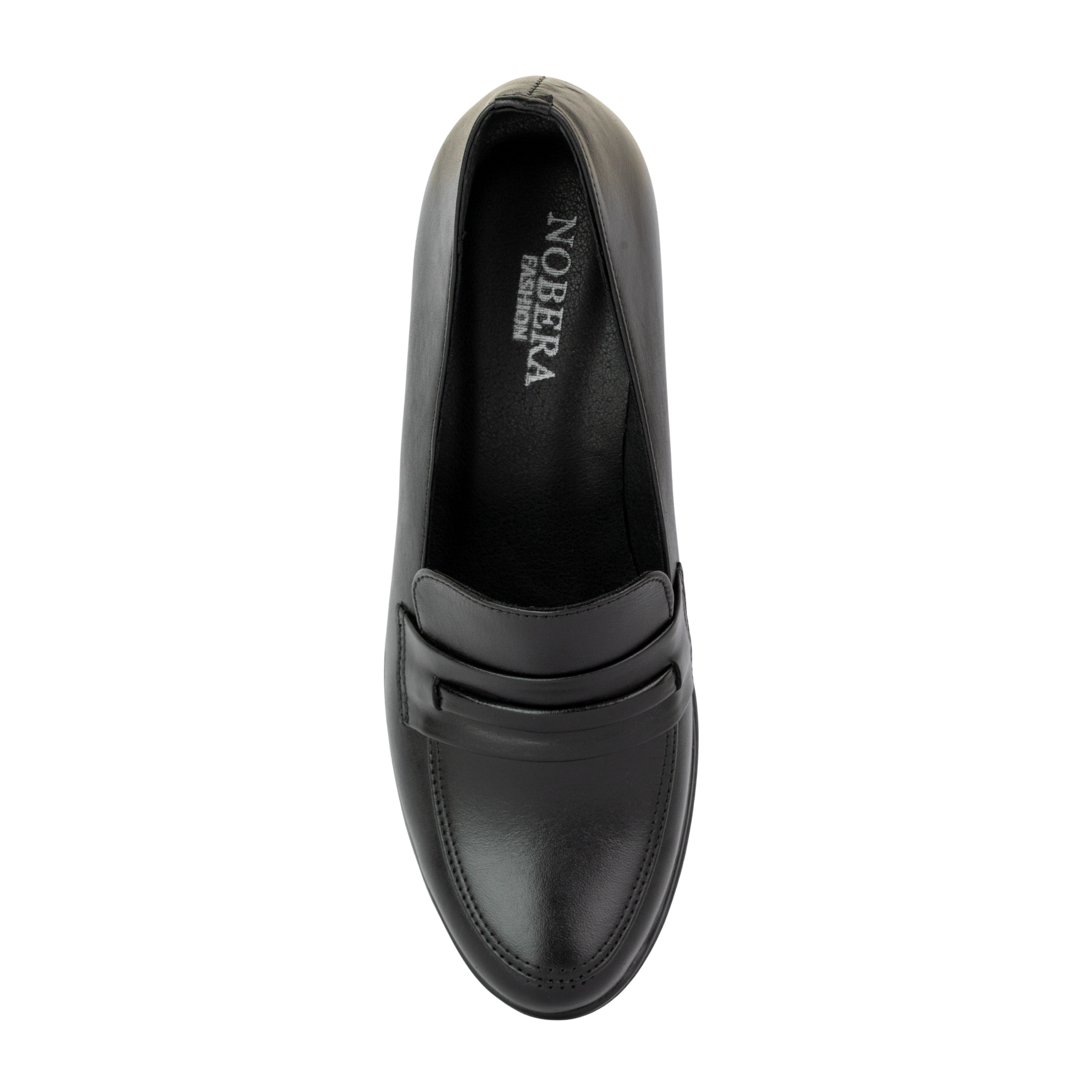 Cavaro Noir - Mocassin à Talon Femme en Cuir Véritable