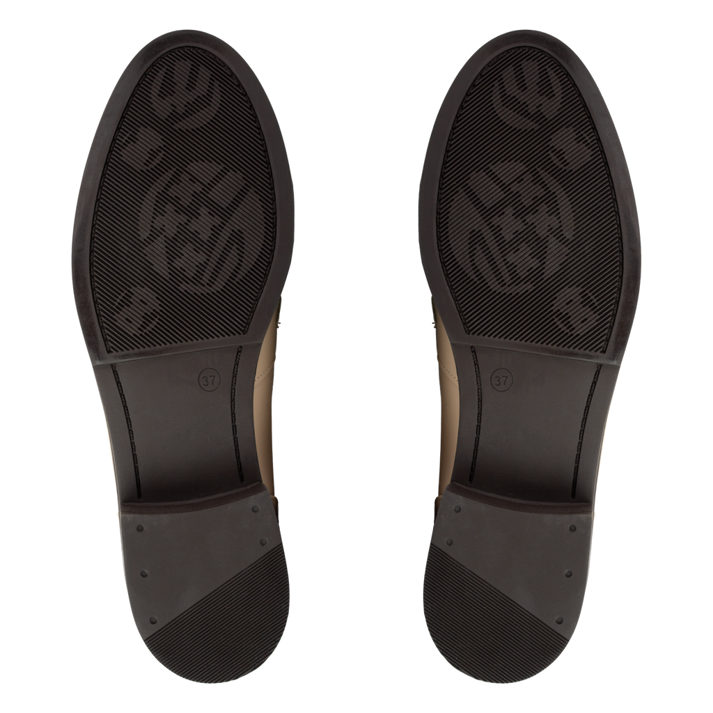 Luna Beige - Mocassins classiques Femme en Cuir Véritable
