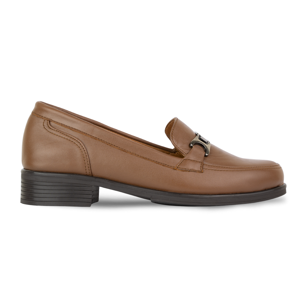 Luna Marron - Mocassins classiques Femme en Cuir Véritable