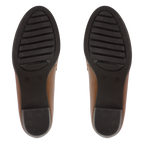 Cavaro Marron - Mocassin à Talon Femme en Cuir Véritable
