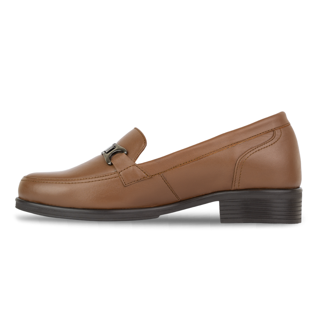 Luna Marron - Mocassins classiques Femme en Cuir Véritable