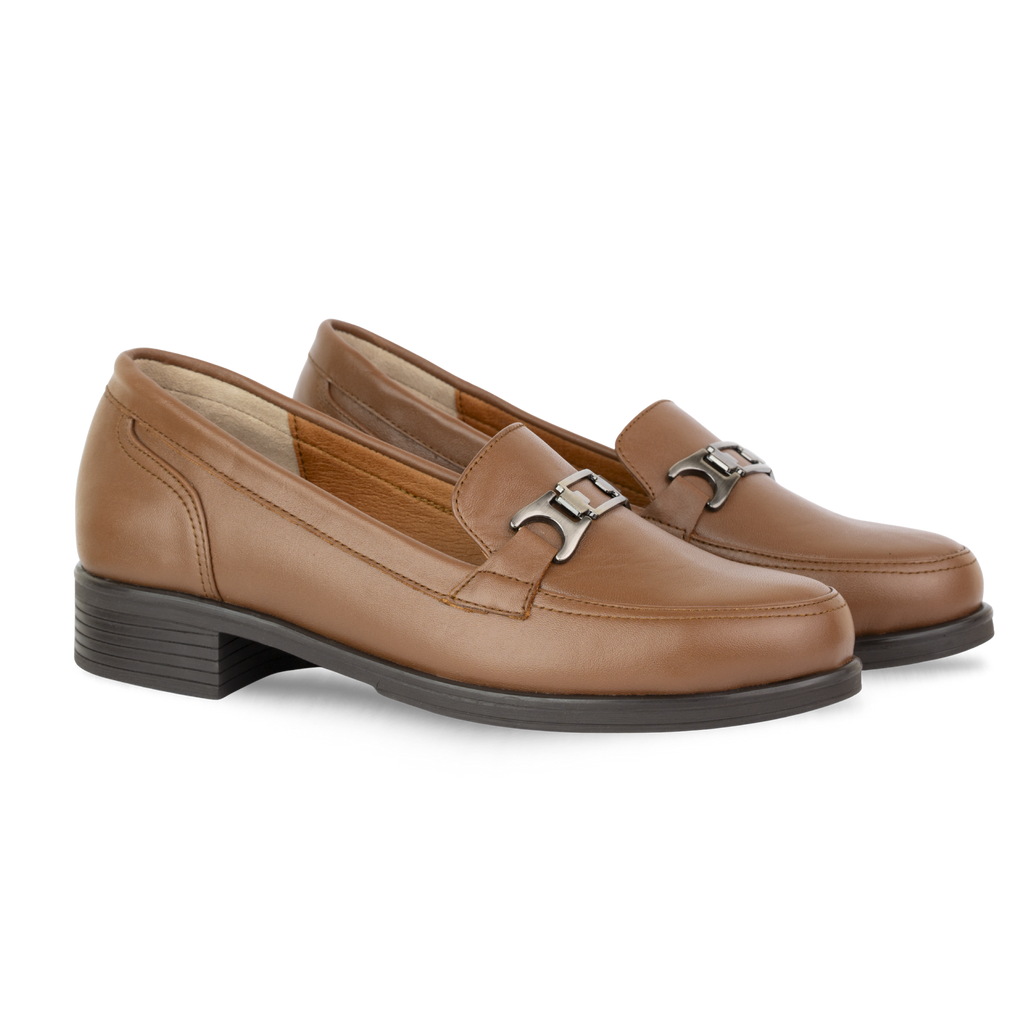 Luna Marron - Mocassins classiques Femme en Cuir Véritable