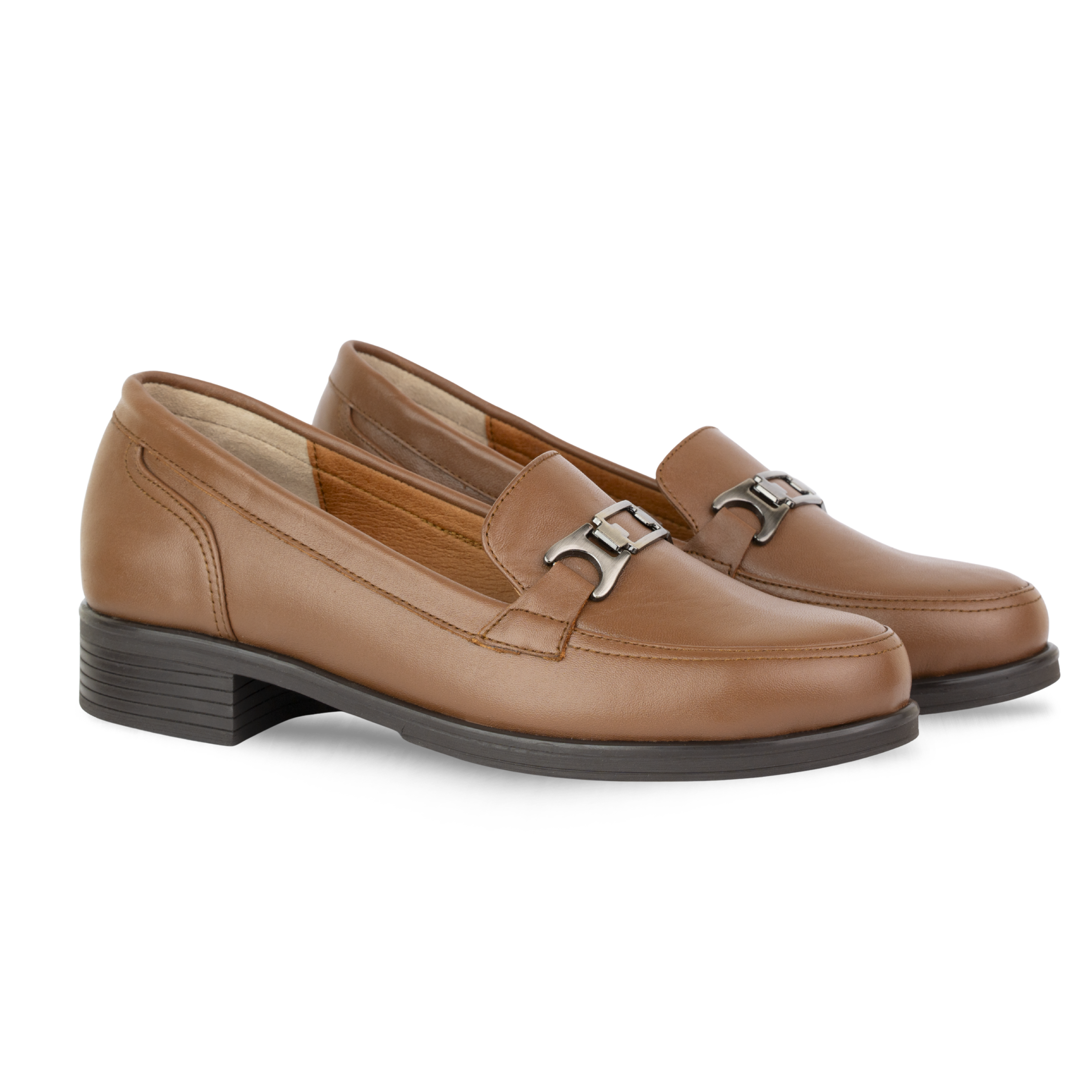 Luna Marron - Mocassins classiques Femme en Cuir Véritable